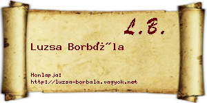 Luzsa Borbála névjegykártya